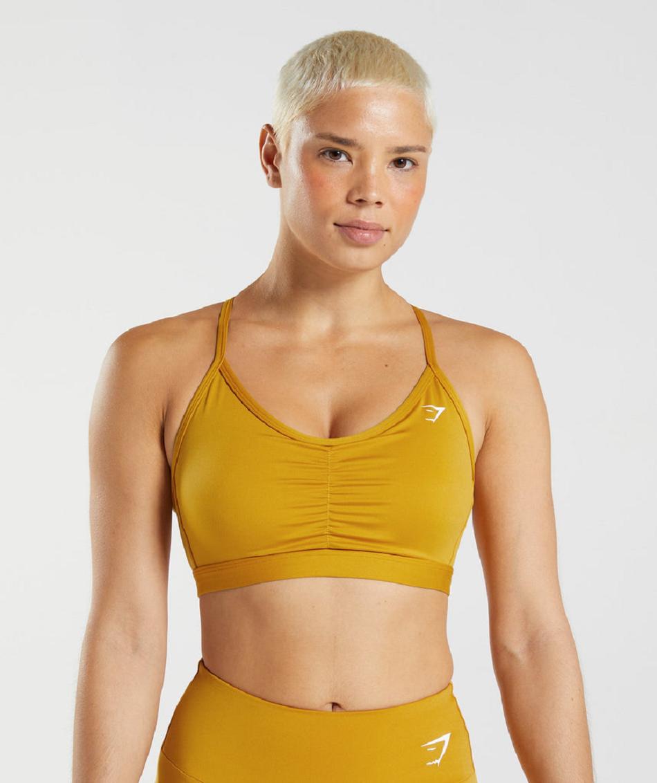 Staniki Sportowe Damskie Gymshark Ruched Żółte | PL 2853WNB